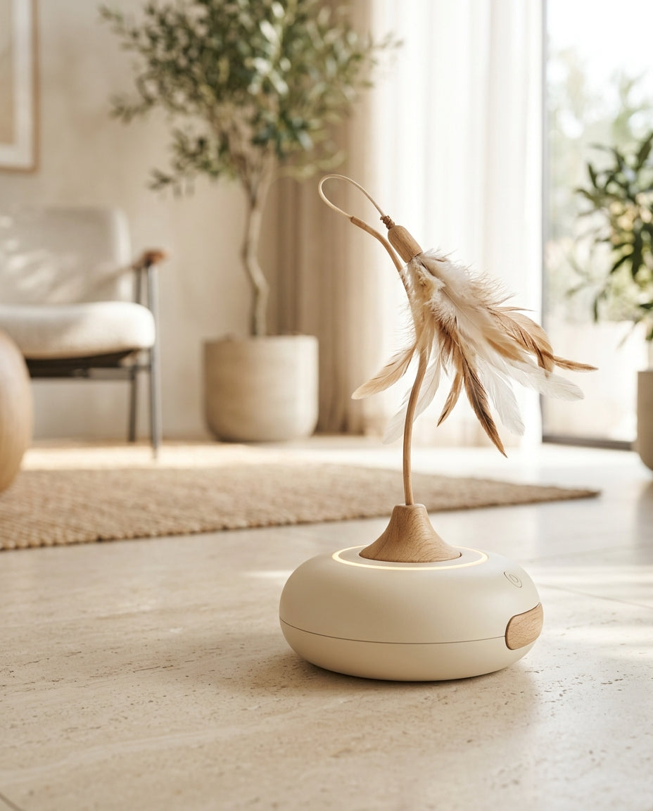 FeatherFluff™ Automated 360° Rotating Motion & Feather Smart Pet Toy