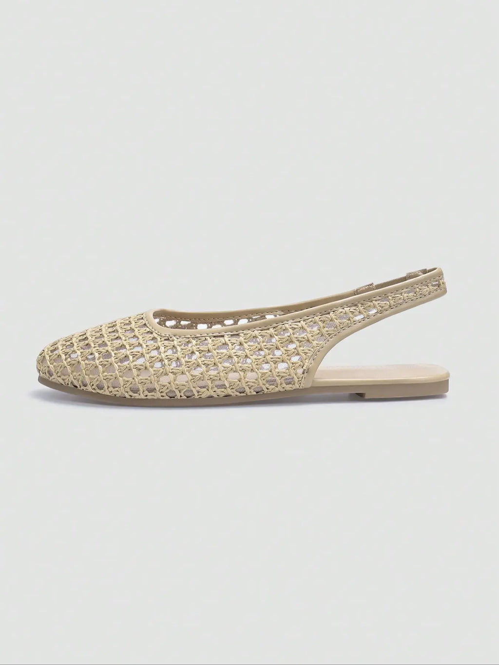 Women'S Woven Slingback Sandals, Elegant Casual Footwear for Commute and Daily Wear, Stylish Comfortable Shoes for Women, Summer Flats