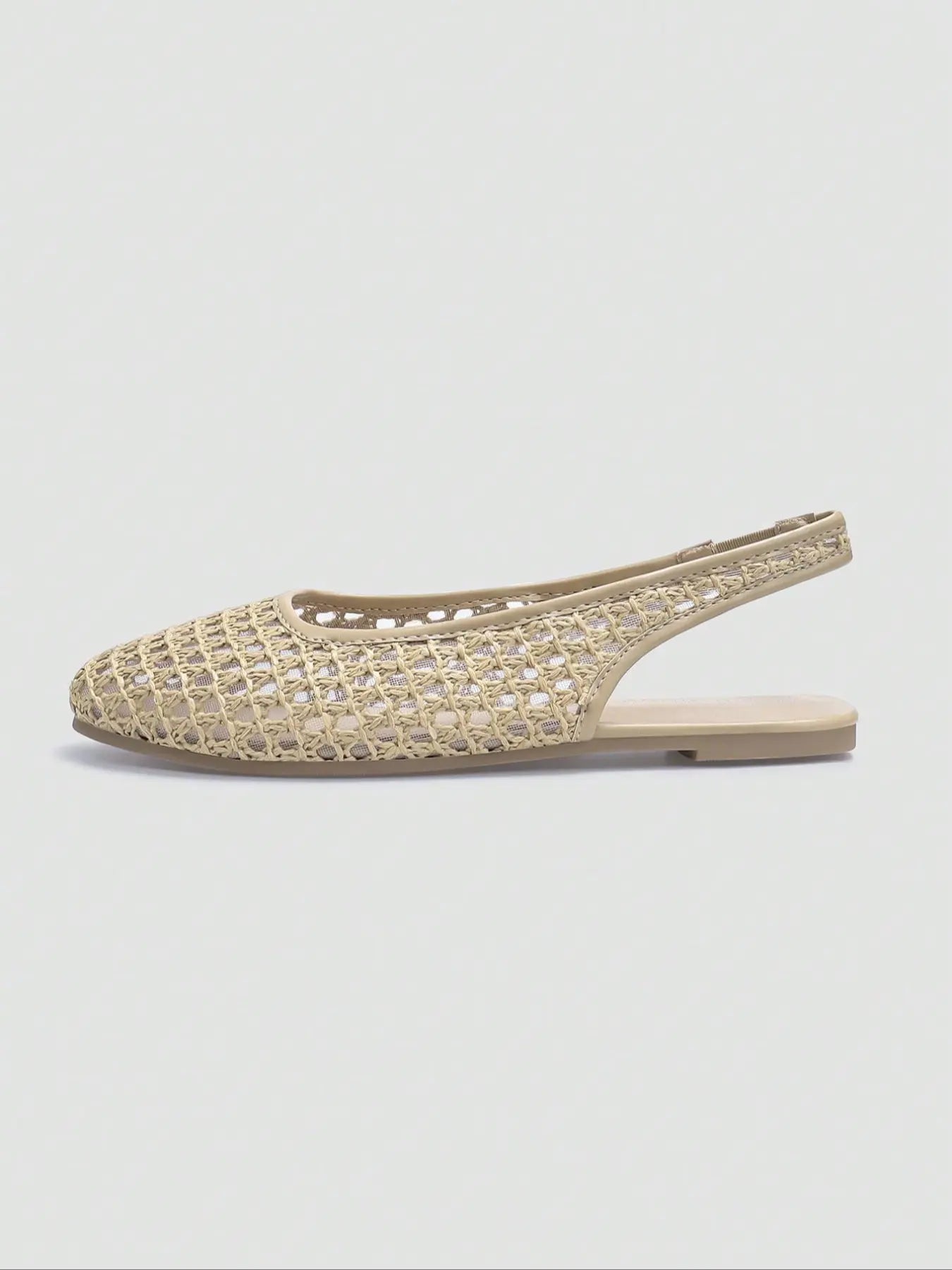 Women'S Woven Slingback Sandals, Elegant Casual Footwear for Commute and Daily Wear, Stylish Comfortable Shoes for Women, Summer Flats
