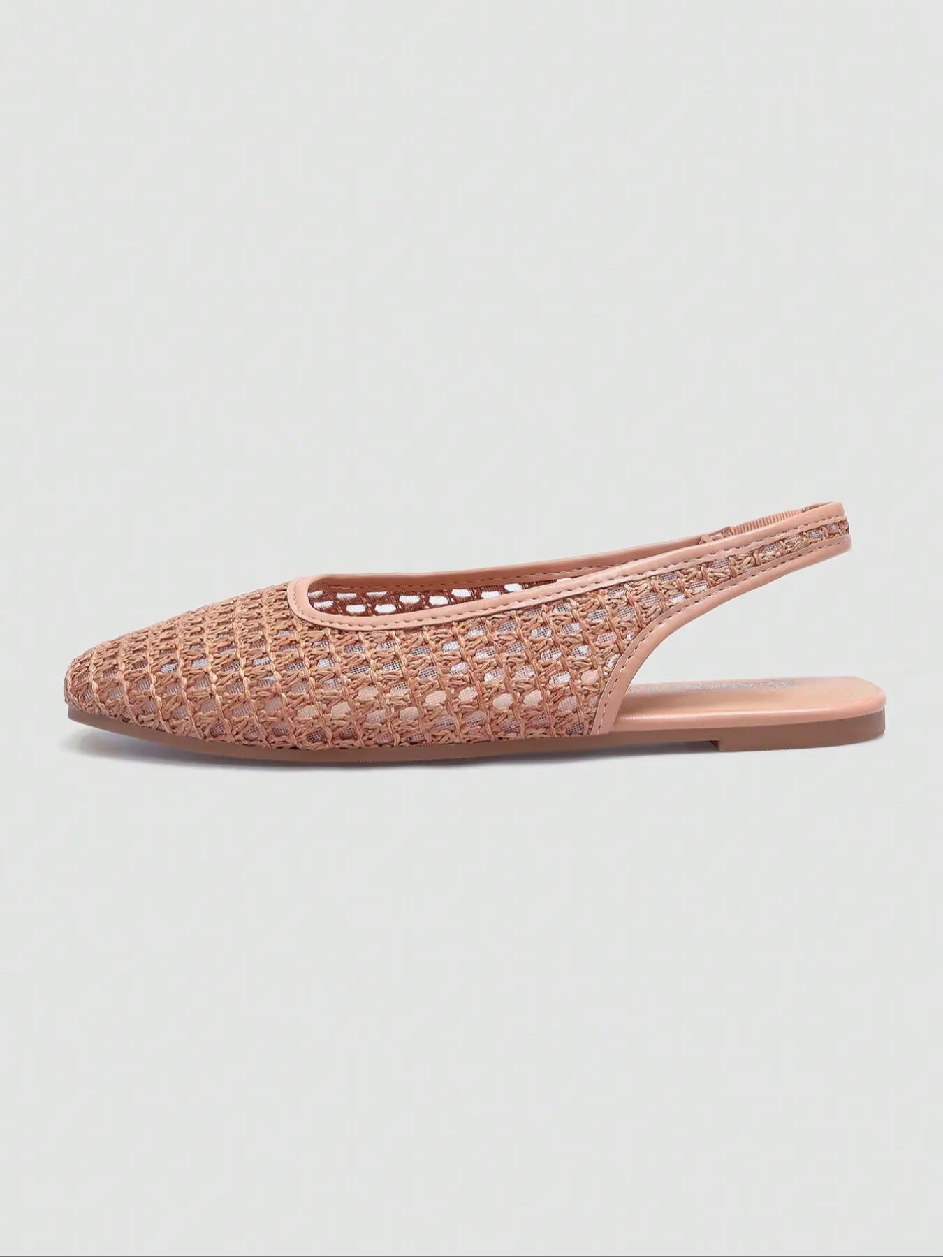 Women'S Woven Slingback Sandals, Elegant Casual Footwear for Commute and Daily Wear, Stylish Comfortable Shoes for Women, Summer Flats