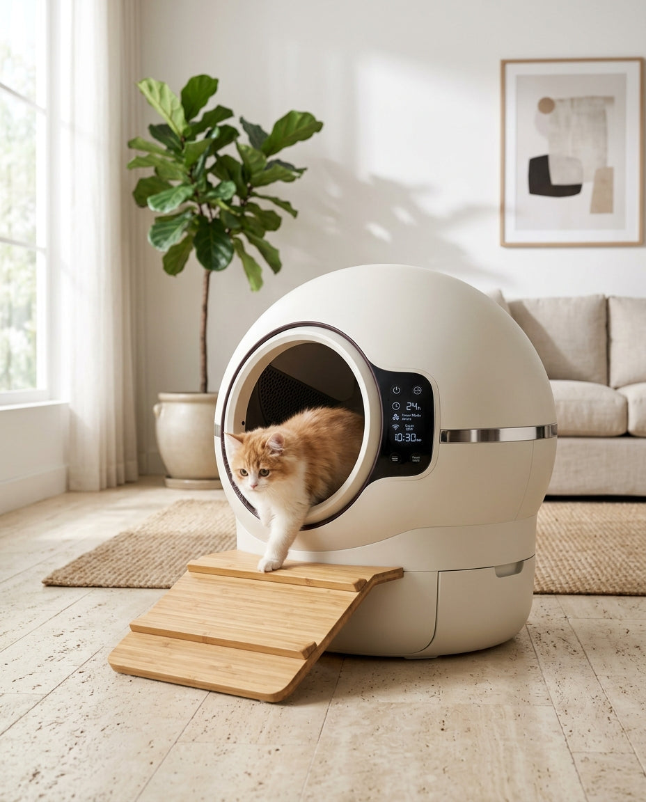 PurrClean™ Automatic Self-Cleaning Odorless Smart Cat Litter Box with App Tracking